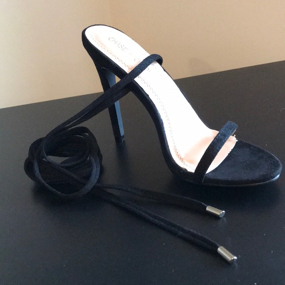 CHASE + CHLOE TIE-UP HEELS - Picture 2 of 6